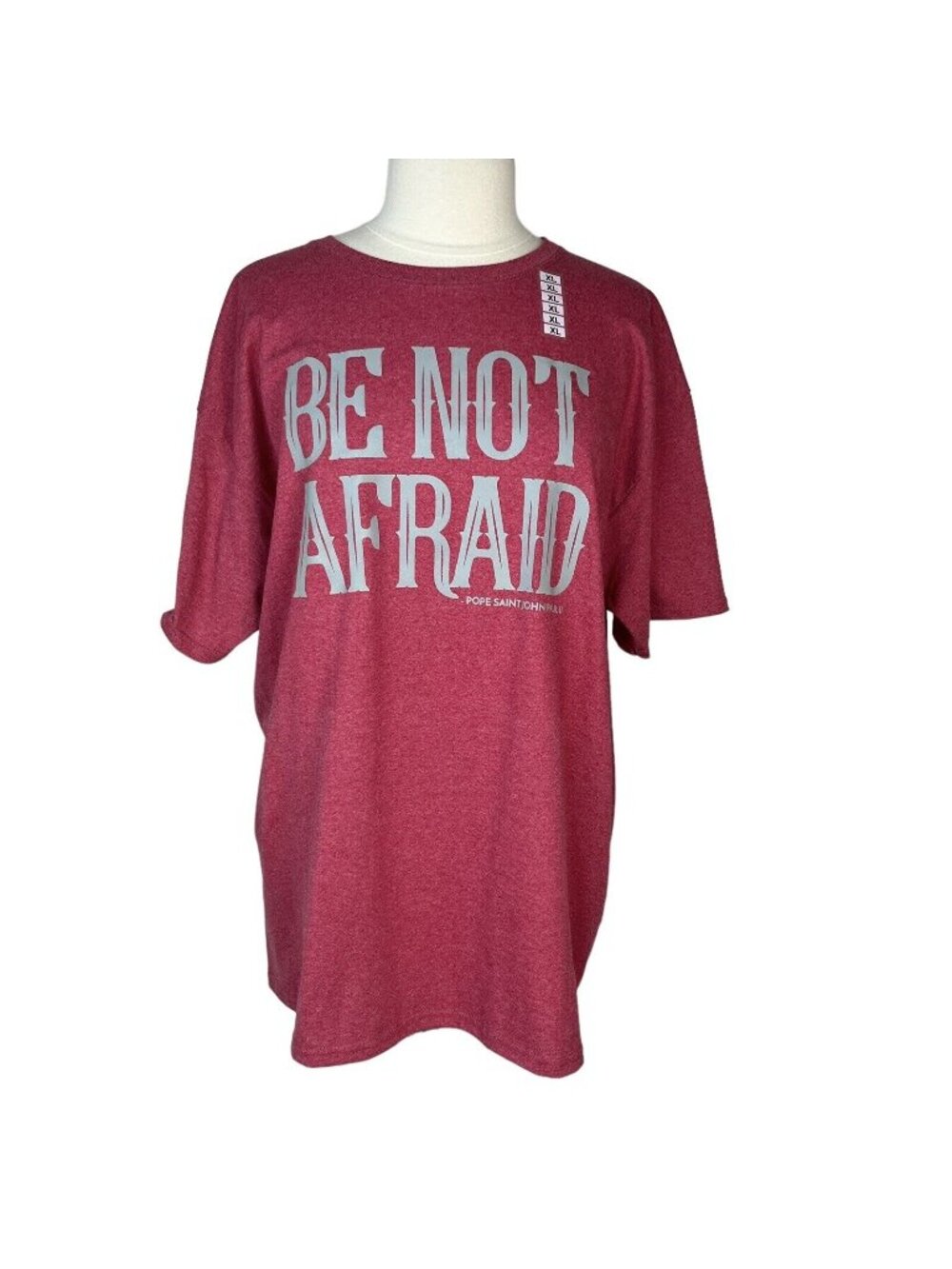 Graphic Tshirt Be Not Afraid Unisex XL Red New Biblical Religious